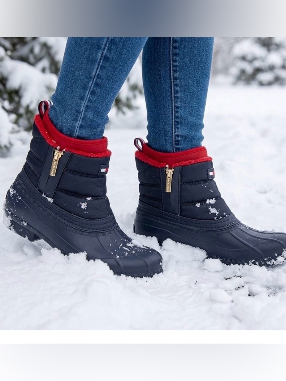 Tommy Hilfiger Womens Roana Grip Slide Zip Winter & Snow Boots